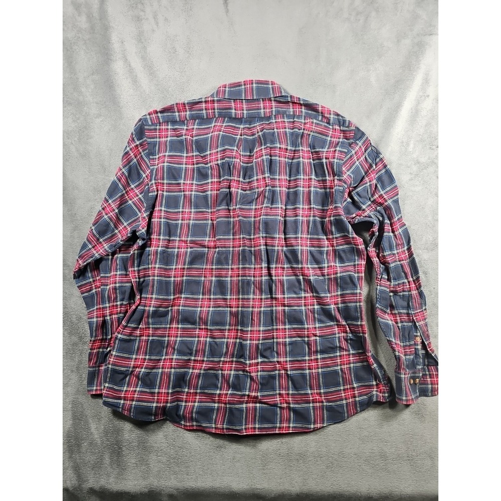 Brooks Brothers Flannel Shirt Men XL Red Black Blue Plaid Regent Fit 100% Cotton - Picture 5 of 5
